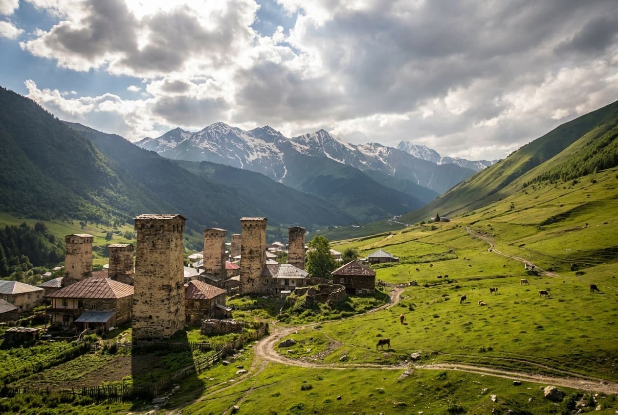 Svaneti mountain towers, Georgia
